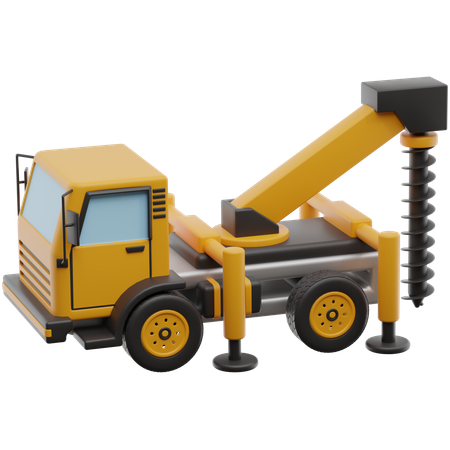 Drilling Truck  3D Icon
