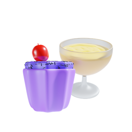 Drink And Cupcake  3D Icon