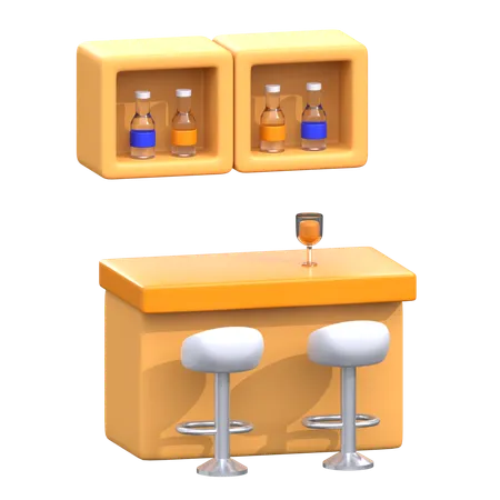 Drink Bar 3 D Hotel Service Icon 3D Icon