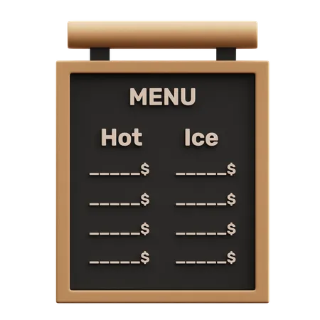 Drink Menu Board  3D Icon