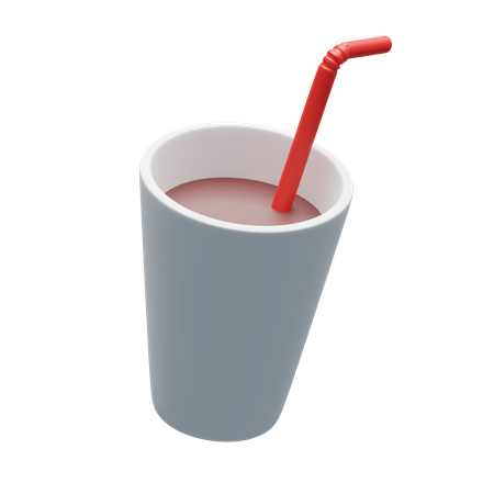 Drinking glass with straw  3D Icon