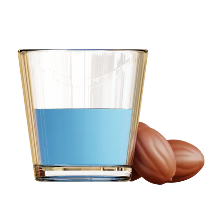 Drinking Water And Dates  3D Illustration