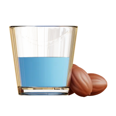 Drinking Water And Dates 3D Illustration