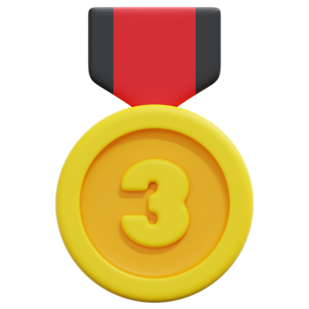 Medaille für den dritten Platz  3D Icon