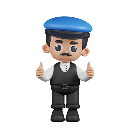 Driver Giving A Thumb Up  3D Icon