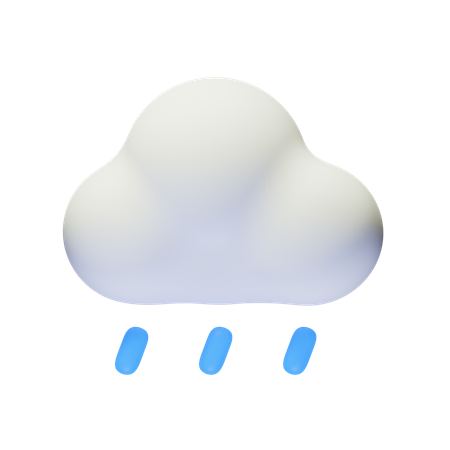 Drizziling Day Cloud  3D Icon