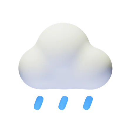 Drizziling Day Cloud  3D Icon