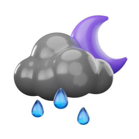 Drizzle At Night  3D Icon