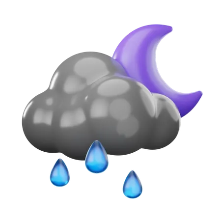 Drizzle At Night  3D Icon