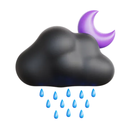 Drizzle At Night  3D Icon