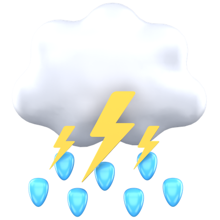 Drizzle Thunder  3D Icon