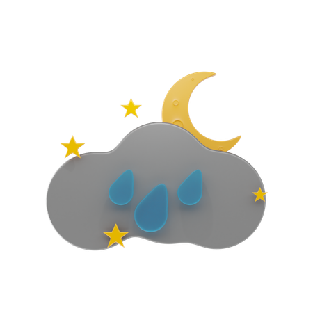 Drizzling At Night  3D Icon