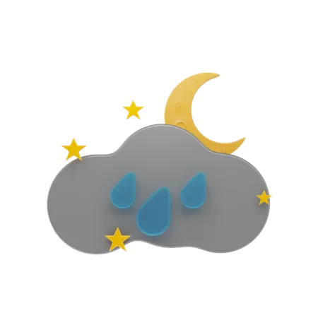 Drizzling At Night  3D Icon