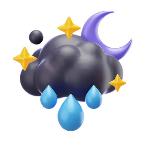 Drizzling At Night  3D Icon