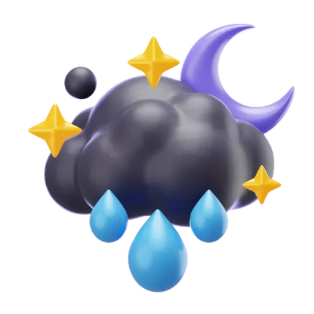 Drizzling At Night  3D Icon