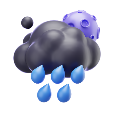 Drizzling At Nights  3D Icon