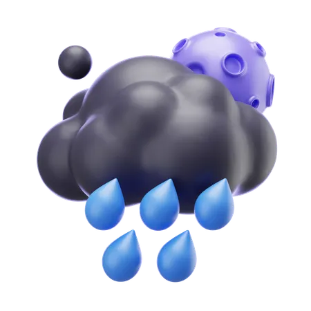 Drizzling At Nights  3D Icon