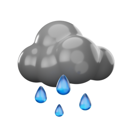 Drizzling Cloud  3D Icon