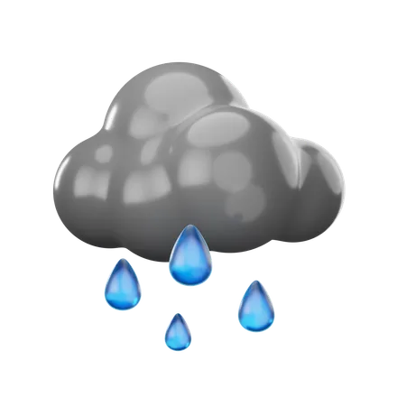 Drizzling Cloud  3D Icon