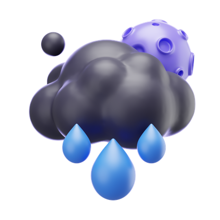 Drizzling Night  3D Icon