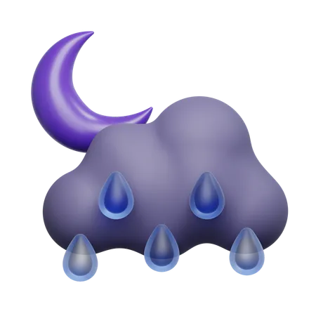 Drizzling Night  3D Icon