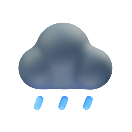 Drizzling Night Cloud  3D Icon