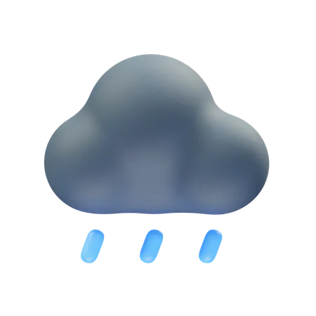 Drizzling Night Cloud  3D Icon