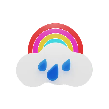 Drizzling With Rainbow  3D Icon