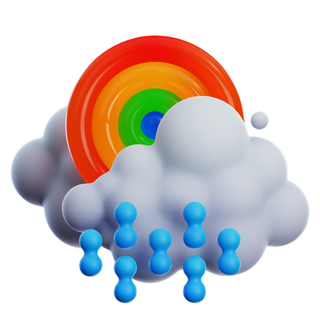 Drizzling With Rainbow  3D Icon