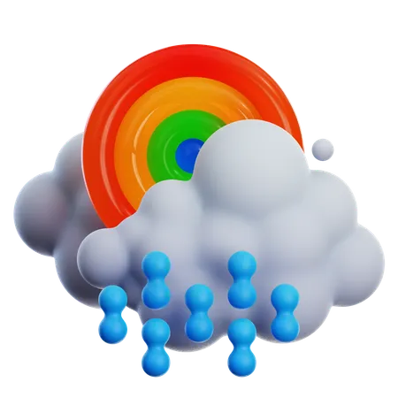 DRIZZLING WITH RAINBOW  3D Icon