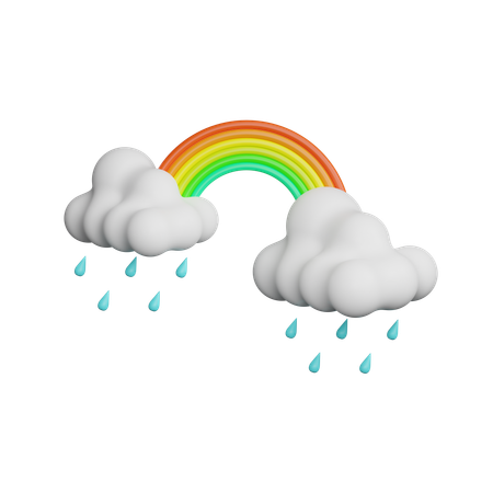 Drizzling with Rainbow  3D Icon