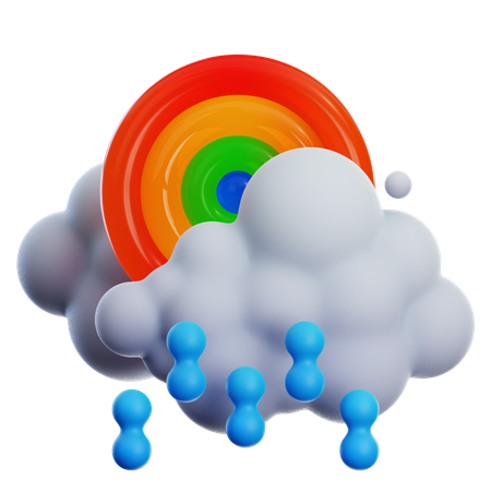 DRIZZLING WITH RAINBOW  3D Icon