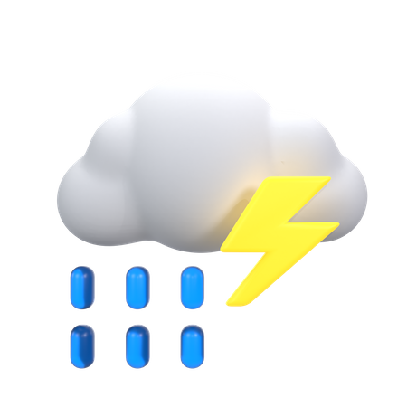 Drizzling With Thunder  3D Icon