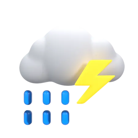 Drizzling With Thunder  3D Icon
