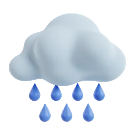 Drizzly Cloud  3D Icon