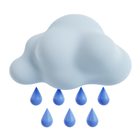 Drizzly Cloud 3D Icon