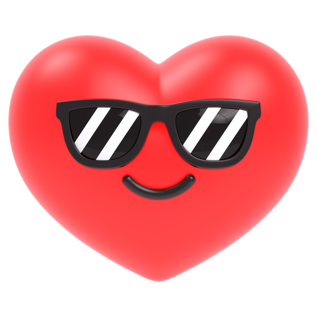 Coeur drôle avec des lunettes  3D Icon