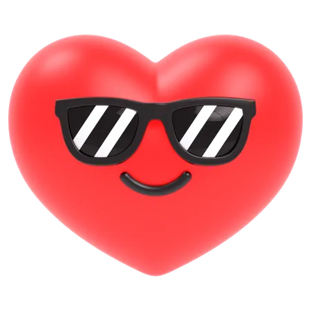 Coeur drôle avec des lunettes  3D Icon