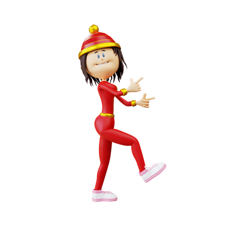 Drôle de femme chinoise  3D Icon