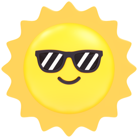 Drôle de soleil avec des lunettes  3D Icon