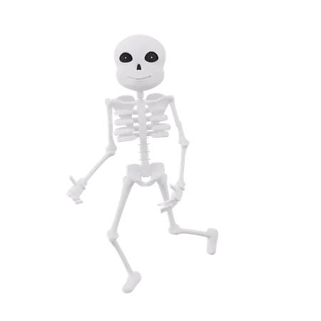 Squelettes drôles montrant les mains  3D Illustration