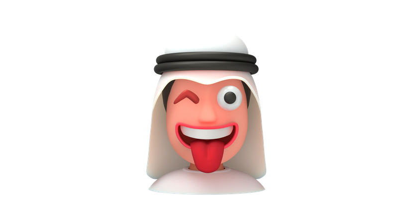 Hommes arabes drôles  3D Emoji