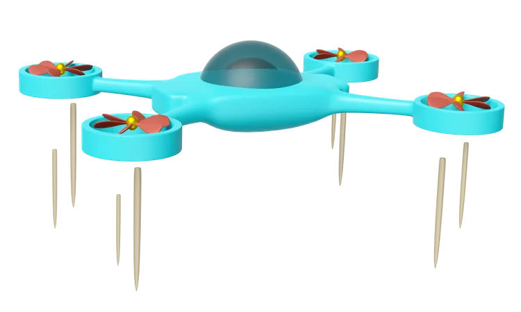 3 D Drone Icon Isolated 3 D Illustration Render 3D Illustration