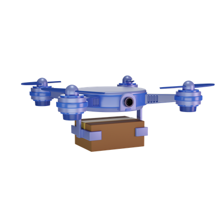 Drone Carrying Package  3D Icon