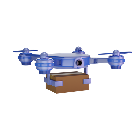Drone Carrying Package 3D Illustration