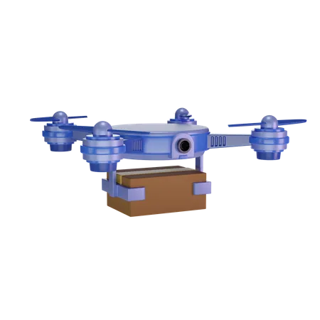 Drone Carrying Package On Transparent Background 3 D Illustration 3D Illustration