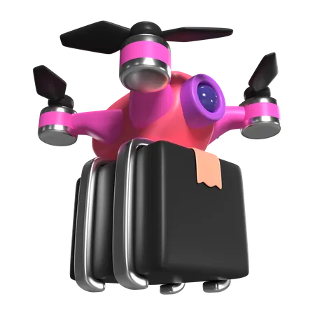 This Is Drone Courier 3 D Render Illustration Icon High Resolution Png File Isolated On Transparent Background Available 3 D Model File Format BLEND OBJ FBX And GLTF 3D Icon