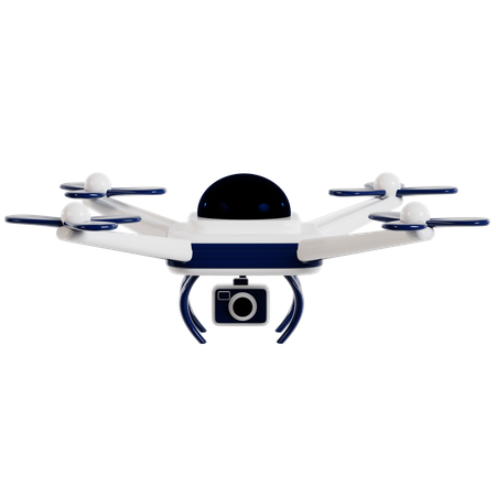 Futuro dos drones de vigilância autônoma  3D Illustration