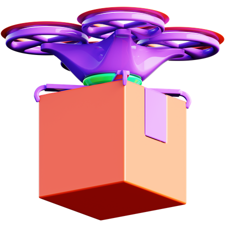 Drone Delivering a Package  3D Icon