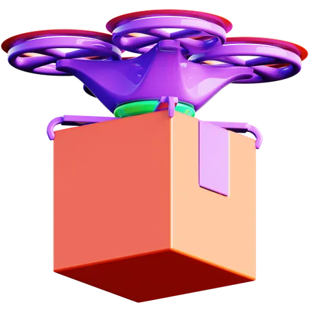 Drone Delivering a Package  3D Icon